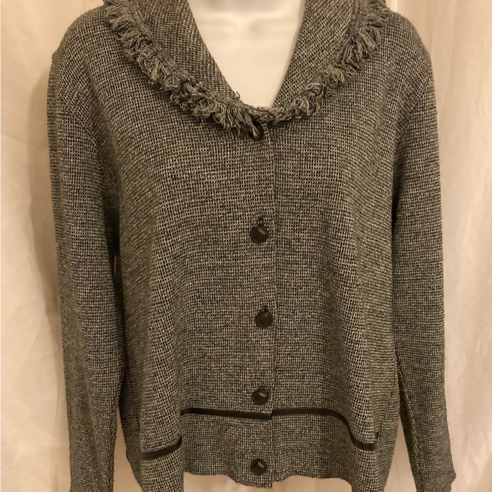 Vintage Crop Jacket w/t Leather trim